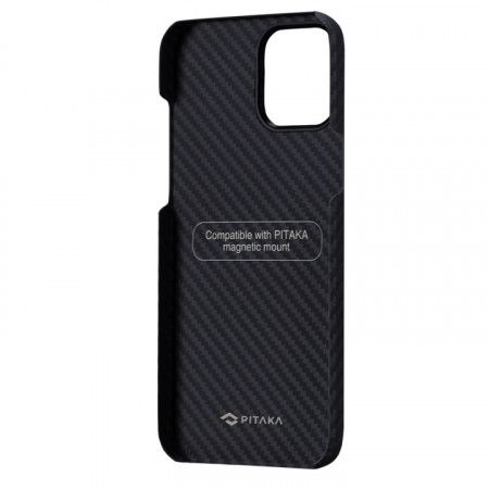 Чехол Pitaka MagEZ Case для iPhone 12 mini 5.4", черно-серый, кевлар (арамид)