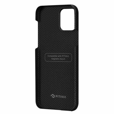 Чехол Pitaka MagEZ Case для iPhone 12 mini 5.4", черно-серый (шахматное плетение), кевлар (арамид)