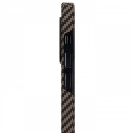 Чехол Pitaka MagEZ Case для iPhone 12/12 Pro 6.1", черно-коричневый, кевлар (арамид)