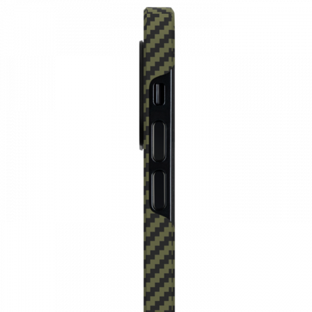 Чехол Pitaka MagEZ Case для iPhone 12 Pro Max 6.7", черно-зеленый, кевлар (арамид)