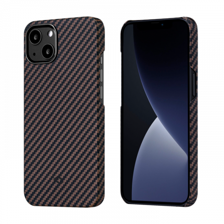 Чехол Pitaka MagEZ Case 2 для iPhone 13 mini 5.4", черно-коричневый, кевлар (арамид)