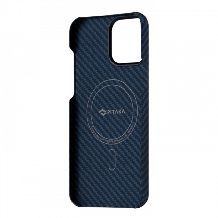 Чехол Pitaka MagEZ Case 2 для iPhone 13 Pro Max 6.7", черно-синий, кевлар (арамид)
