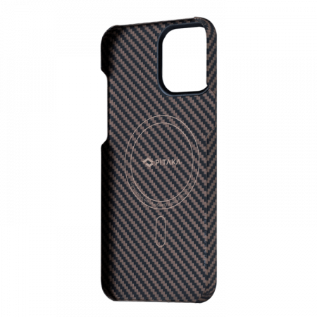 Чехол Pitaka MagEZ Case 2 для iPhone 13 Pro Max 6.7", черно-коричневый, кевлар (арамид)