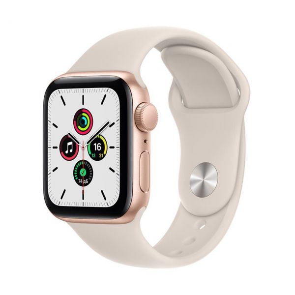 Apple Watch SE 44mm Gold Aluminum Case with Starlight Sport Band