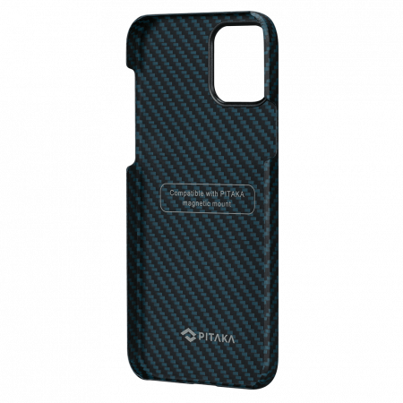Чехол Pitaka MagEZ Case для iPhone 12 Pro Max 6.7", черно-синий, кевлар (арамид)