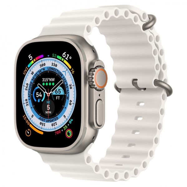 Apple Watch Ultra 49mm White ocean band / Titanium Case
