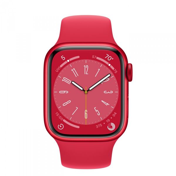 Apple Watch Series 8 41mm Red Aluminum Case with Red Sport Band