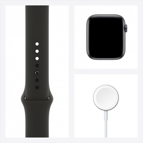 Apple Watch S6 44mm Space Gray Aluminum Case / Black Sport Band