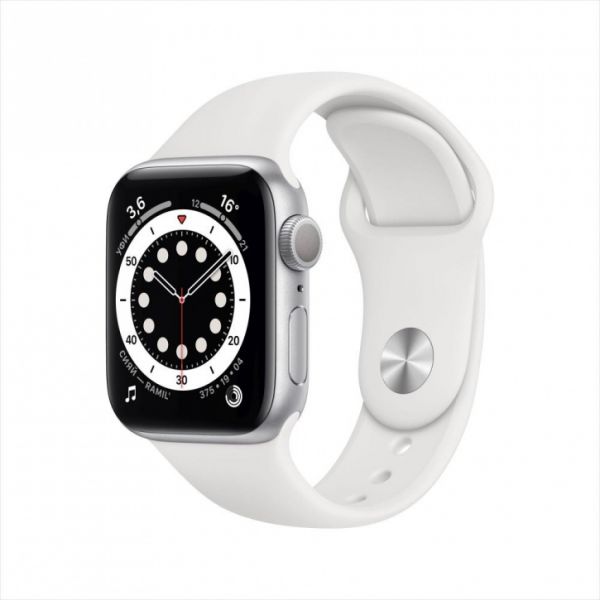 Apple Watch S6 40mm Silver Aluminum Case / White Sport Band