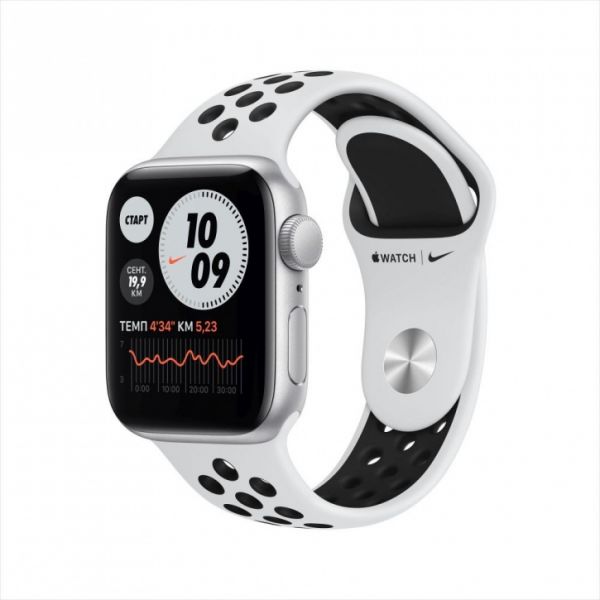 Apple Watch SE 40mm Silver Aluminum Case / Pure Platinum/Black NIKE Sport Band